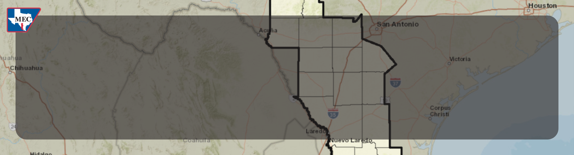 image of a map of Medina EC's service area with a black overlay